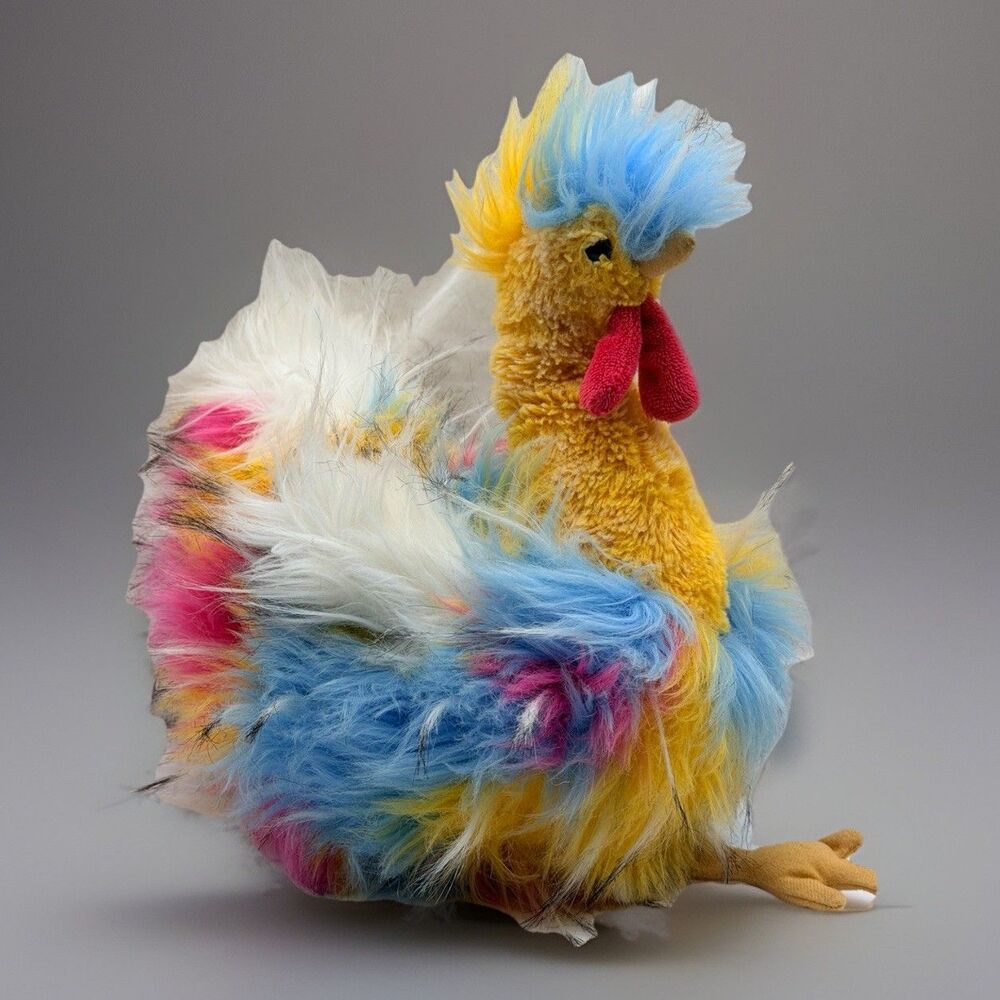 Douglas Cuddle Toys Rooster Chicken Plush Bird Tutti Fuzzle Rainbow Stuffed 11”